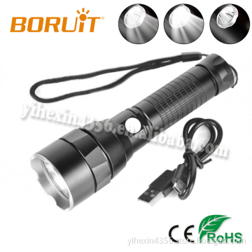 Boruit SLD-T1 High Power Aluminum Alloy Flashlight With USB Cable